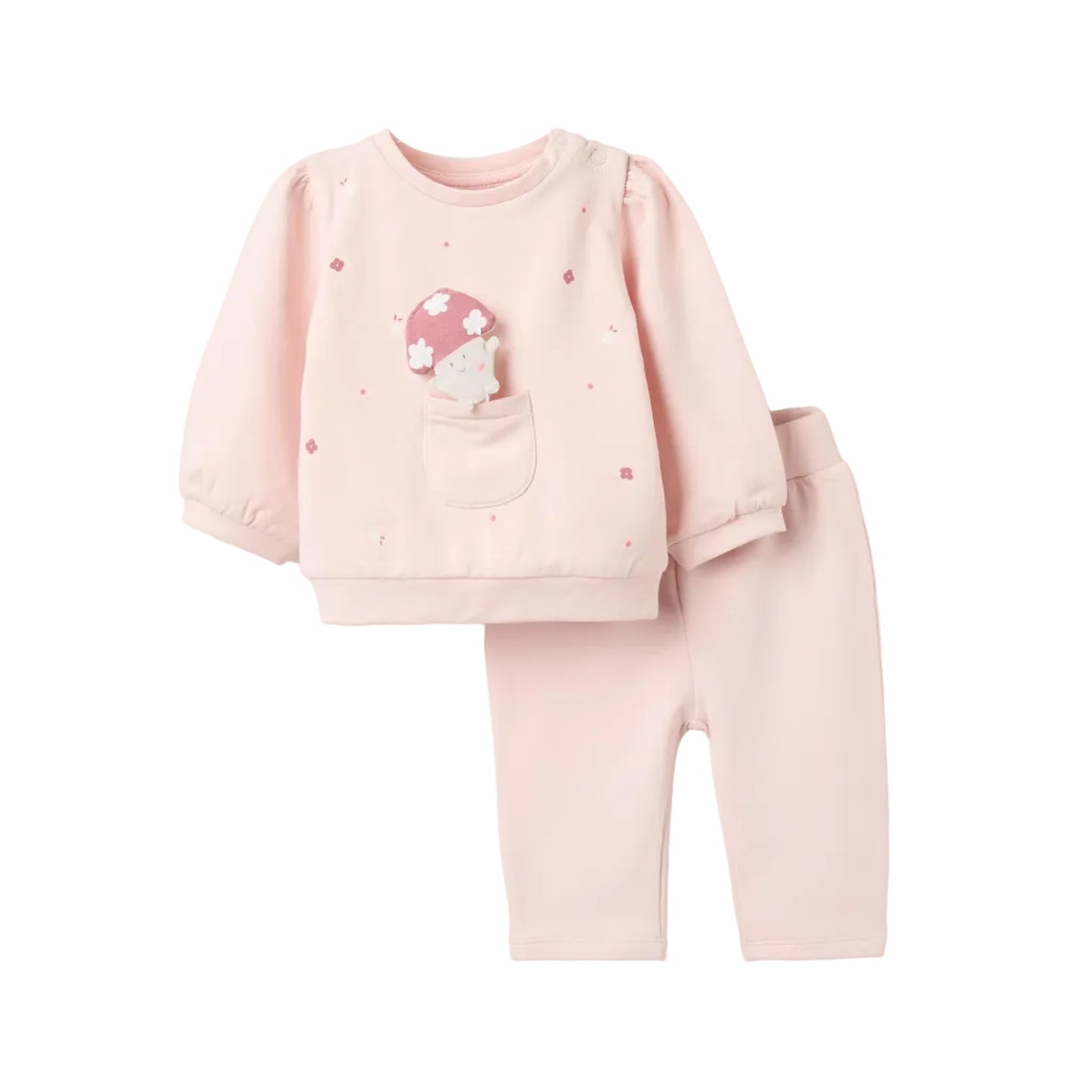 Conjunto Zippy Bebé 'Champiñón' Rosa