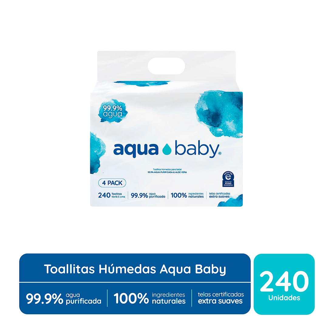 Toallitas Húmedas Aqua Baby x 4 Pack