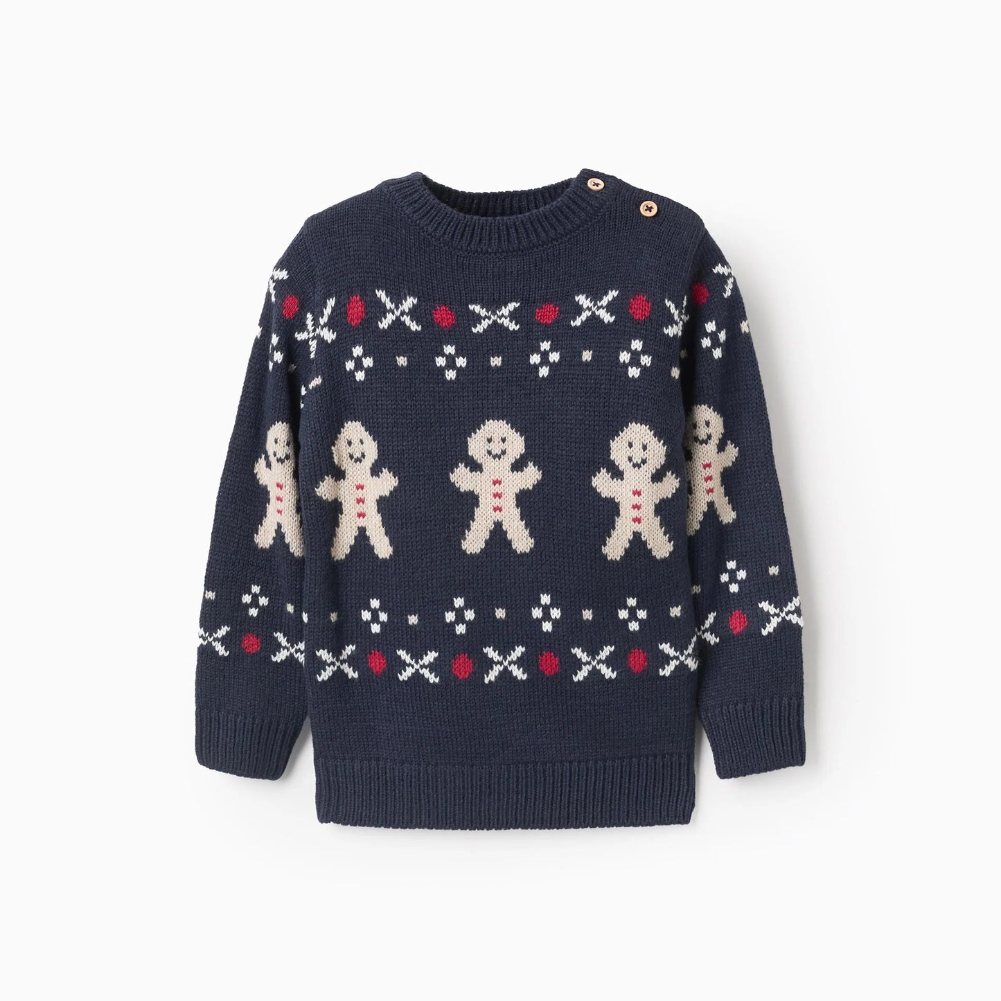 Sweater Tejido Zippy Navidad  Azul