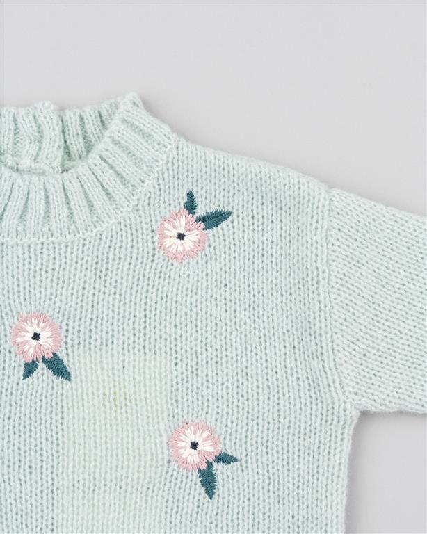Sweater Losan Flores Verde Claro