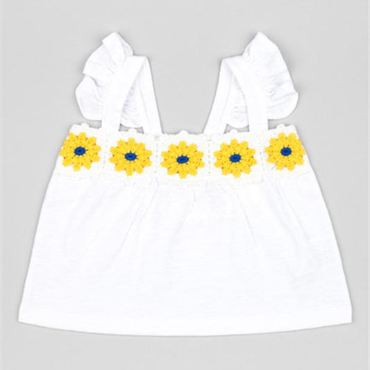 Blusa Tiritas Losan Flores Blanca
