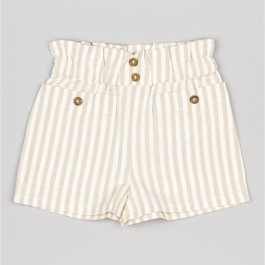 Shorts Lino Losan Rayas Beige