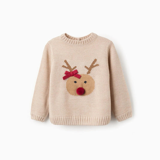 Sweater  Zippy Navidad Reno Crudo