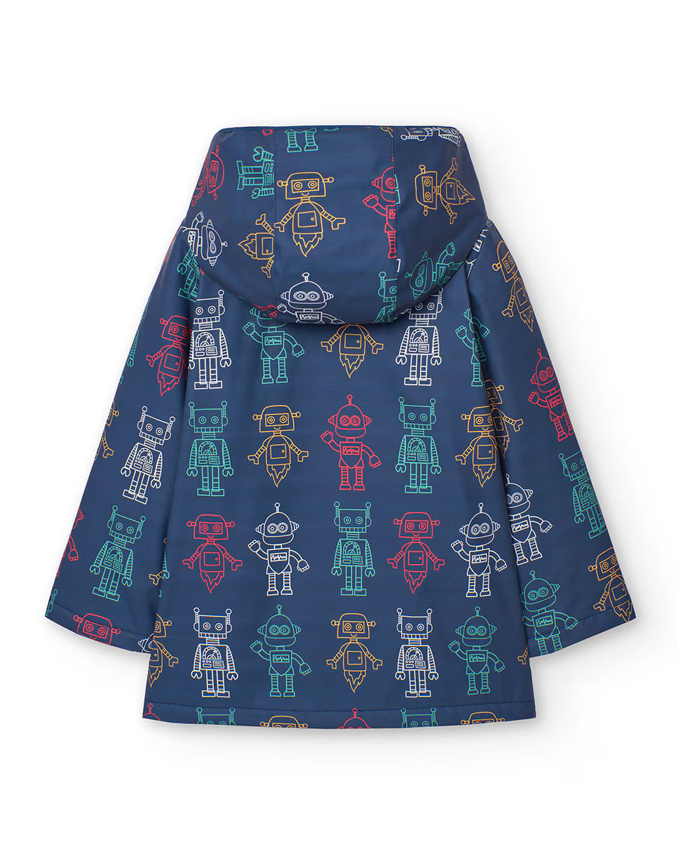 Impermeable con capucha robots