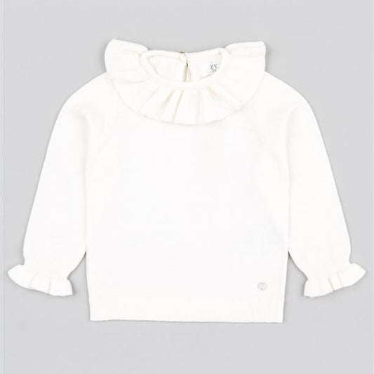 Sweater con Cuello Zippy Blanco
