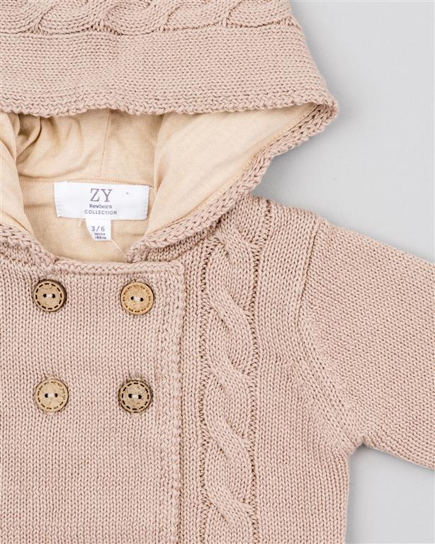 Cardigan con Capucha Zippi Gris