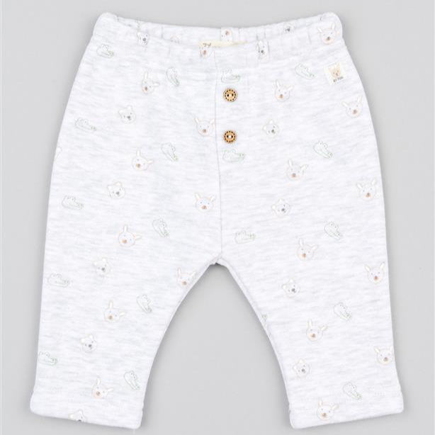 Pantalones Fleece Zippy Silueta Animalitos Gris