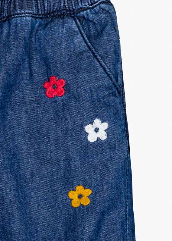 Pantalon Denim Losan Flores de Colores