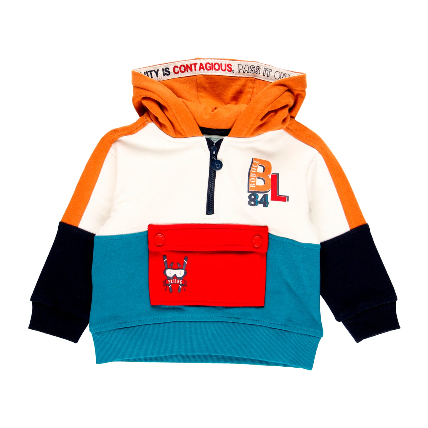 Hoodie Boboli Turquesa Naranja