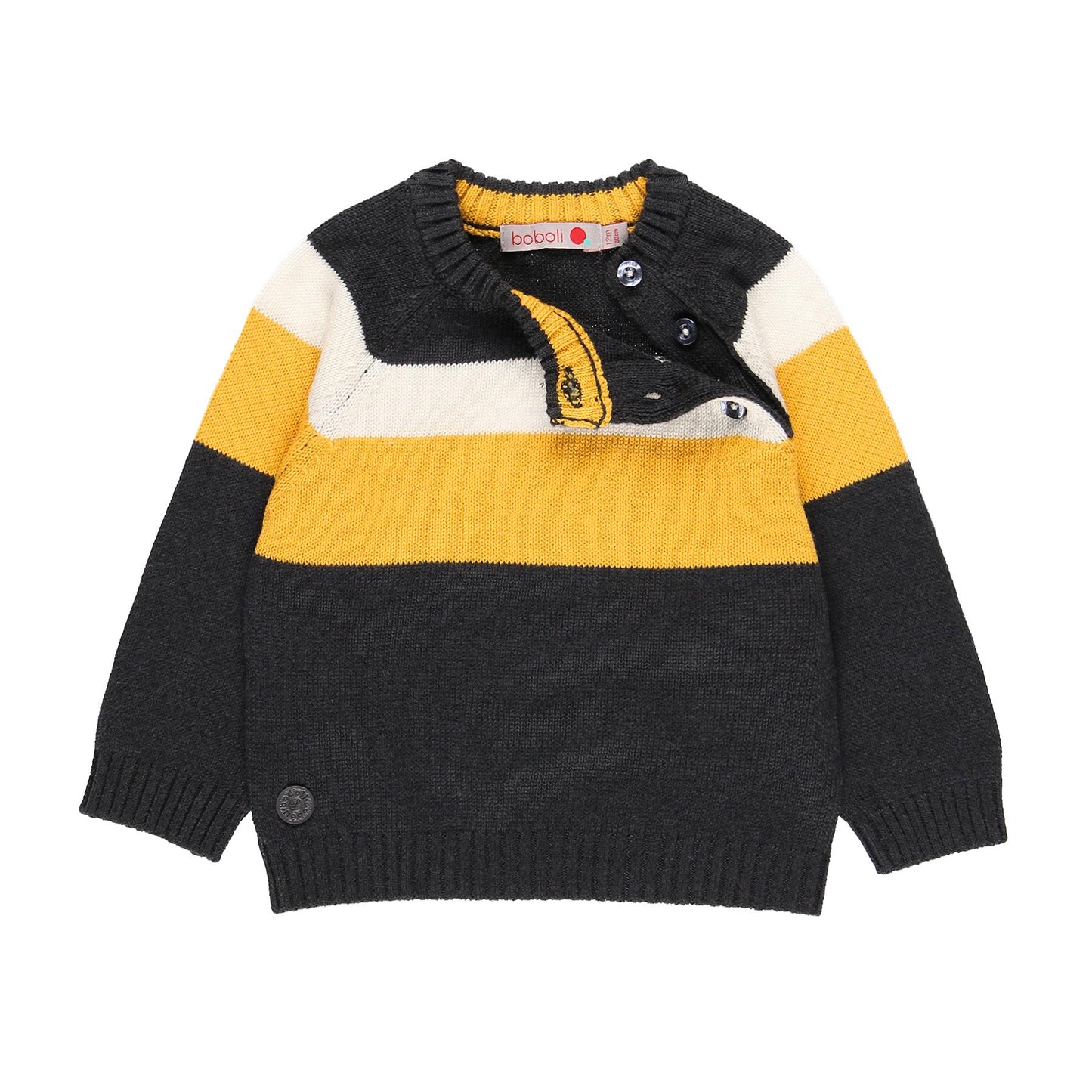 Sweater Tejido Boboli Gris-Amarillo