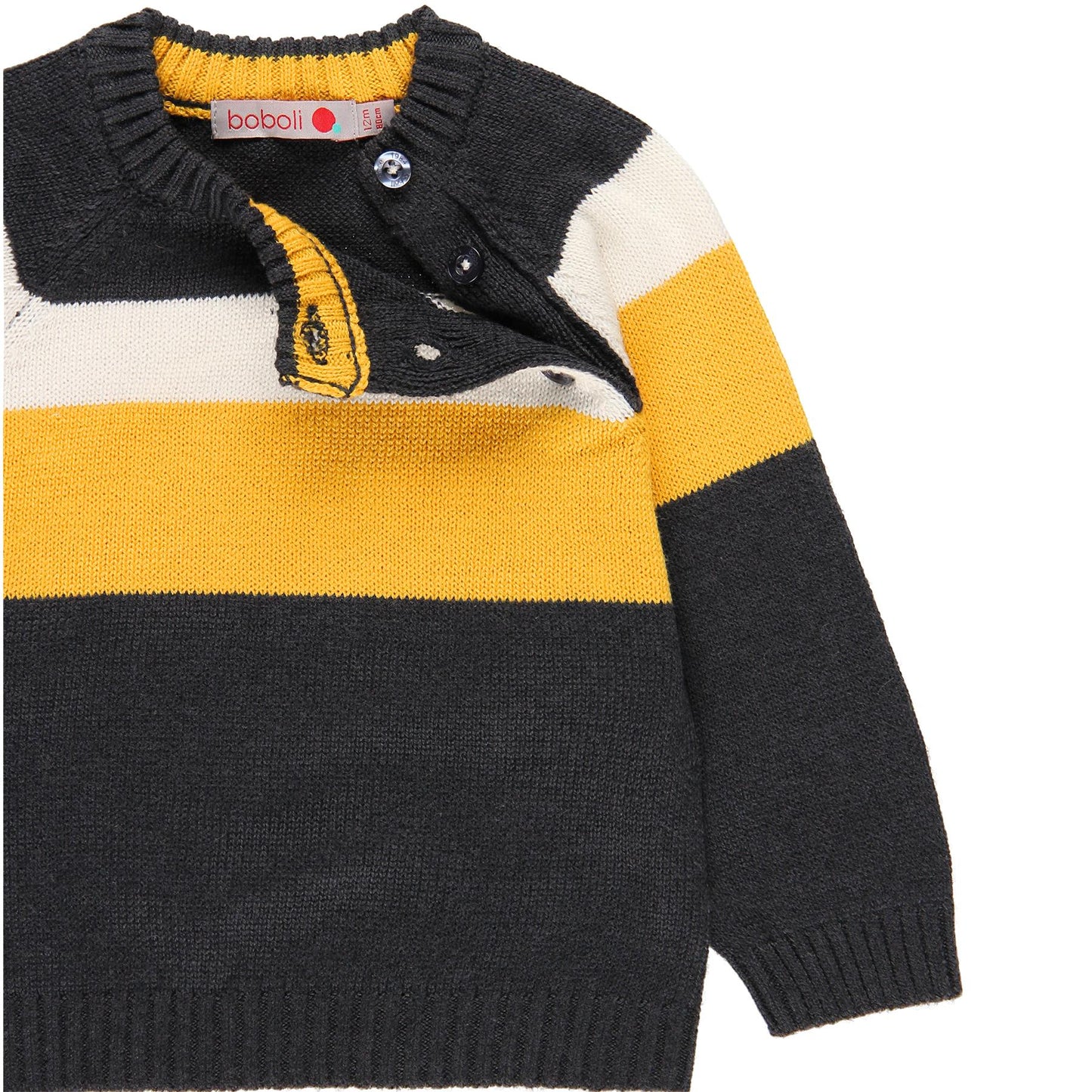 Sweater Tejido Boboli Gris-Amarillo