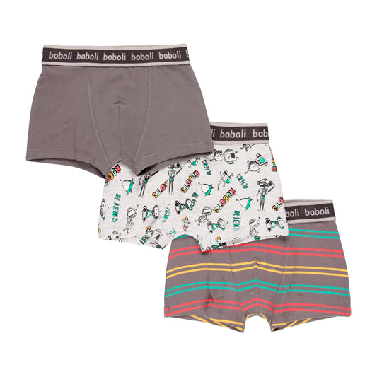 Pack 3 Boxers Boboli Grises