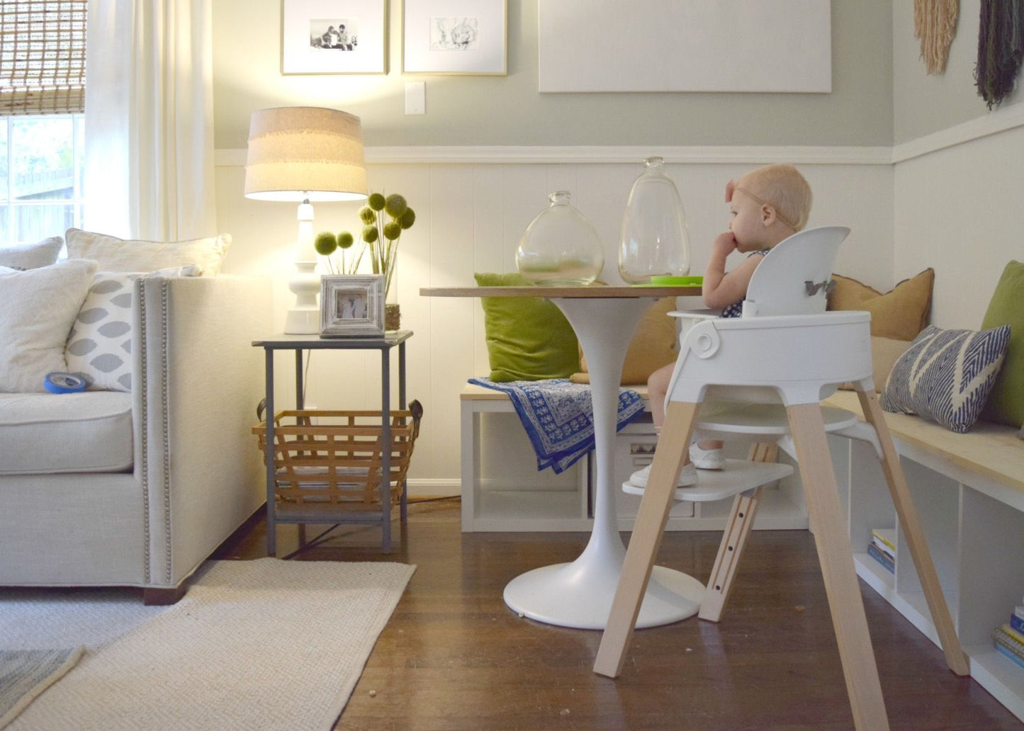 Silla Stokke®Steps™ Blanco Natural -  INCLUYE BABYSET + BANDEJA