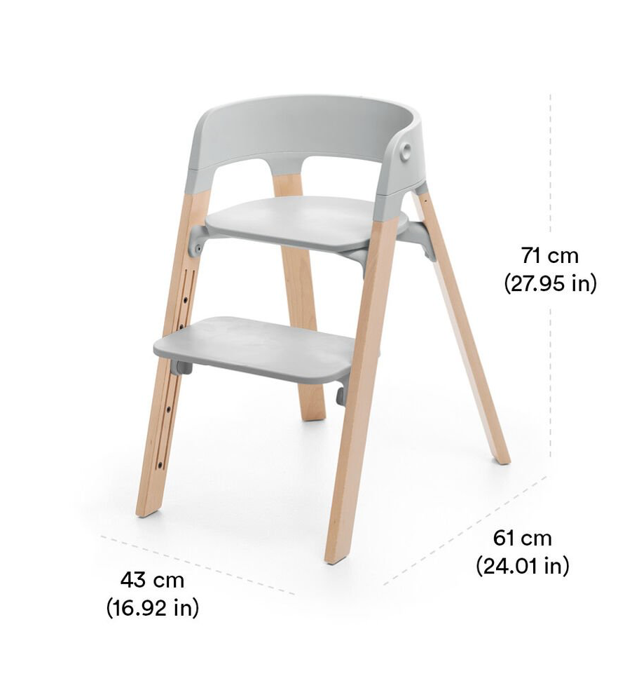 Silla Stokke®Steps™ Blanco Natural -  INCLUYE BABYSET + BANDEJA