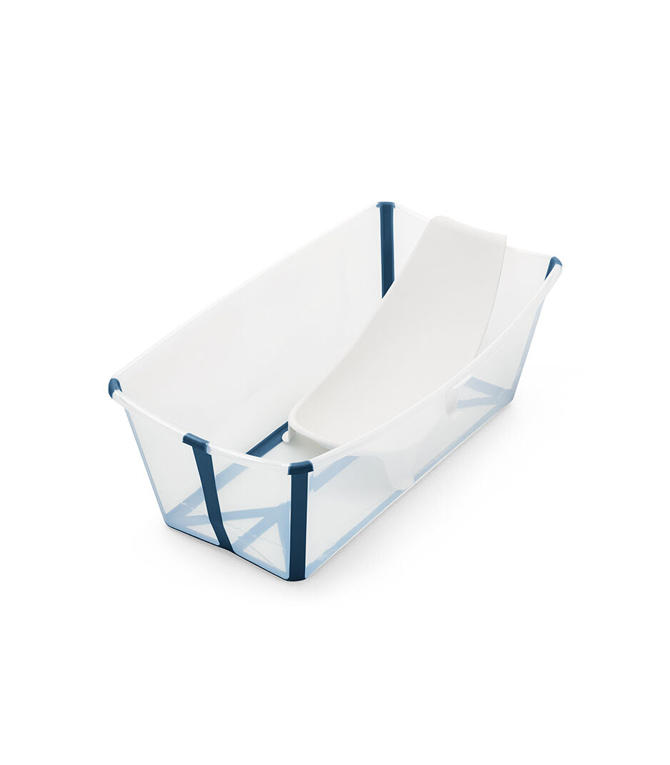 Combo Bañera Flexibath Stokke Transparente Azul + Soporte