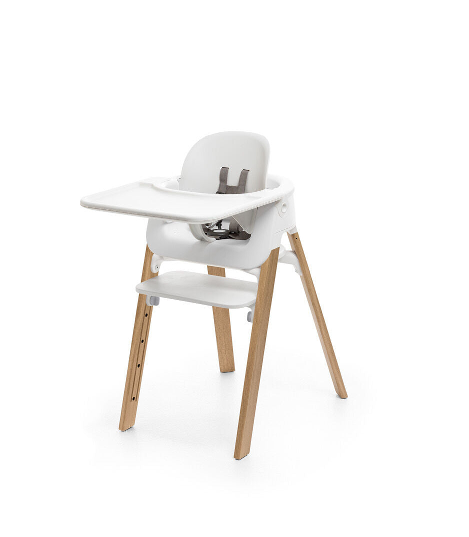 Silla Stokke®Steps™ Blanco Natural -  INCLUYE BABYSET + BANDEJA